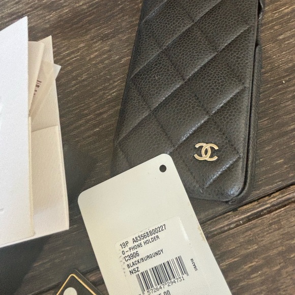 Chanel I Phone Case Cover Quilted Caviar Black - Picture 2 of 9